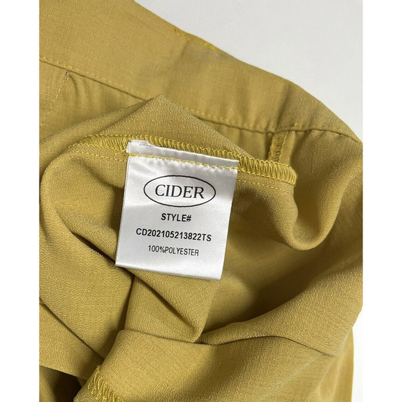 Cider High Rise Wide Leg Trouser Dress Pant Mustard Yellow Size Medium 28x28 New - Picture 10 of 11
